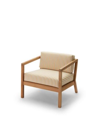 Fritz Hansen VIRKELYST -nojatuoli, keltaraidallinen