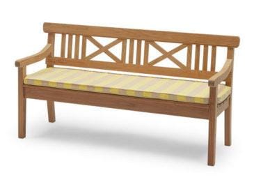 Fritz Hansen DRACHMANN -penkki tyynyllä 165 cm, keltainen/beige