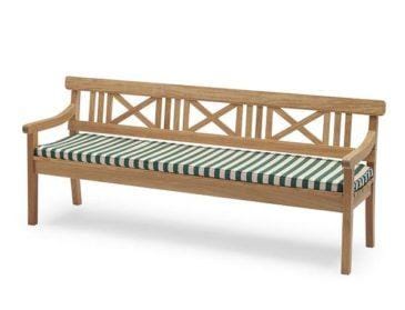 Fritz Hansen DRACHMANN -penkki 209 cm tyynyllä, aprikoosi/tummanvihreä