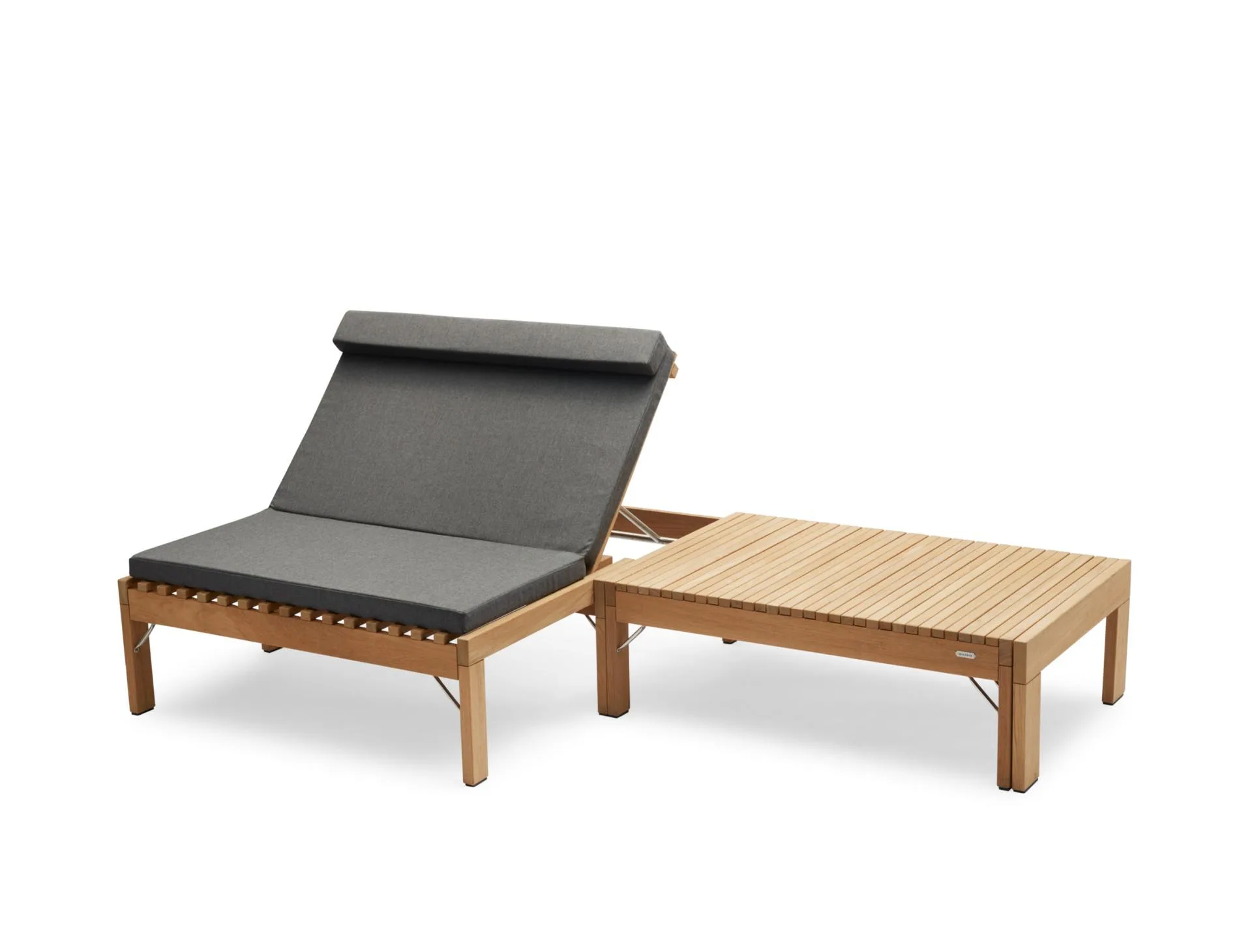 Fritz Hansen RIVIERA LOUNGE -sunbed with cushion, charcoal