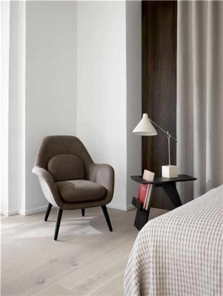 Fredericia SWOON LOUNGE PETIT armchair, grey/oiled oak - Image 2