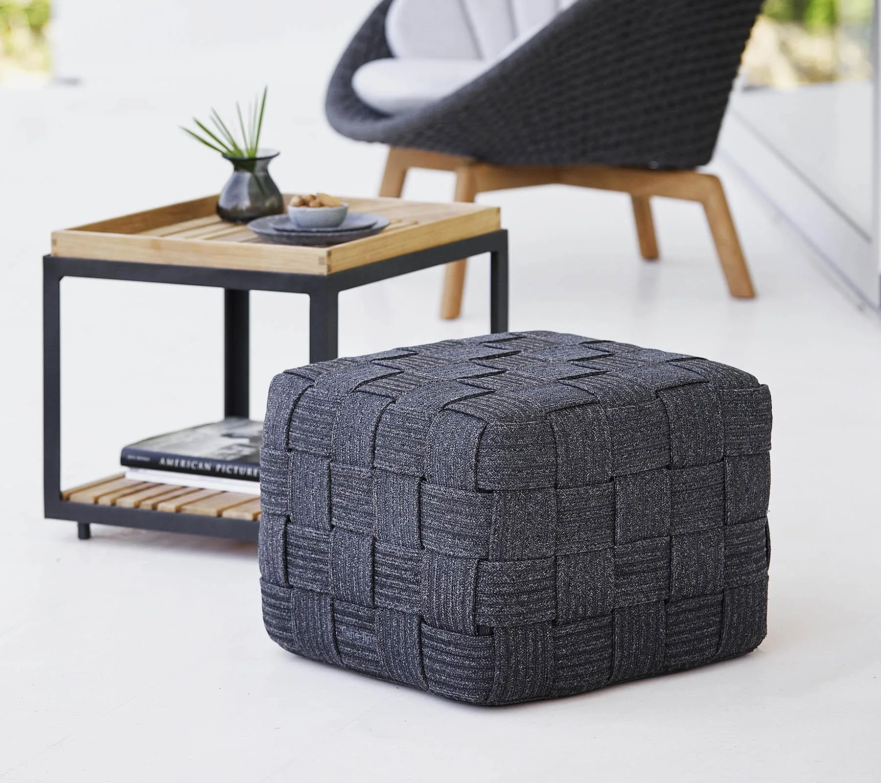 Cane-line CUBE -footstool, dark grey - Image 4