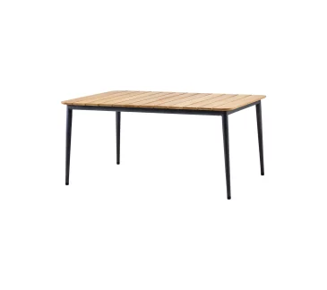 Cane-line CORE -ruokapöytä 160x90 cm, tummanharmaa/tiikki