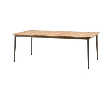 Cane-line CORE -ruokapöytä 210x90 cm, taupe/tiikki