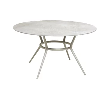 Cane-line JOY -ruokapöytä Ø144 cm, taupe/harmaa (fossil grey) keramiikka