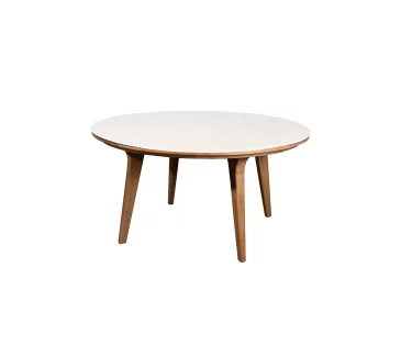 Cane-line ASPECT -ruokapöytä Ø144 cm, beige (travertine look)/tiikki