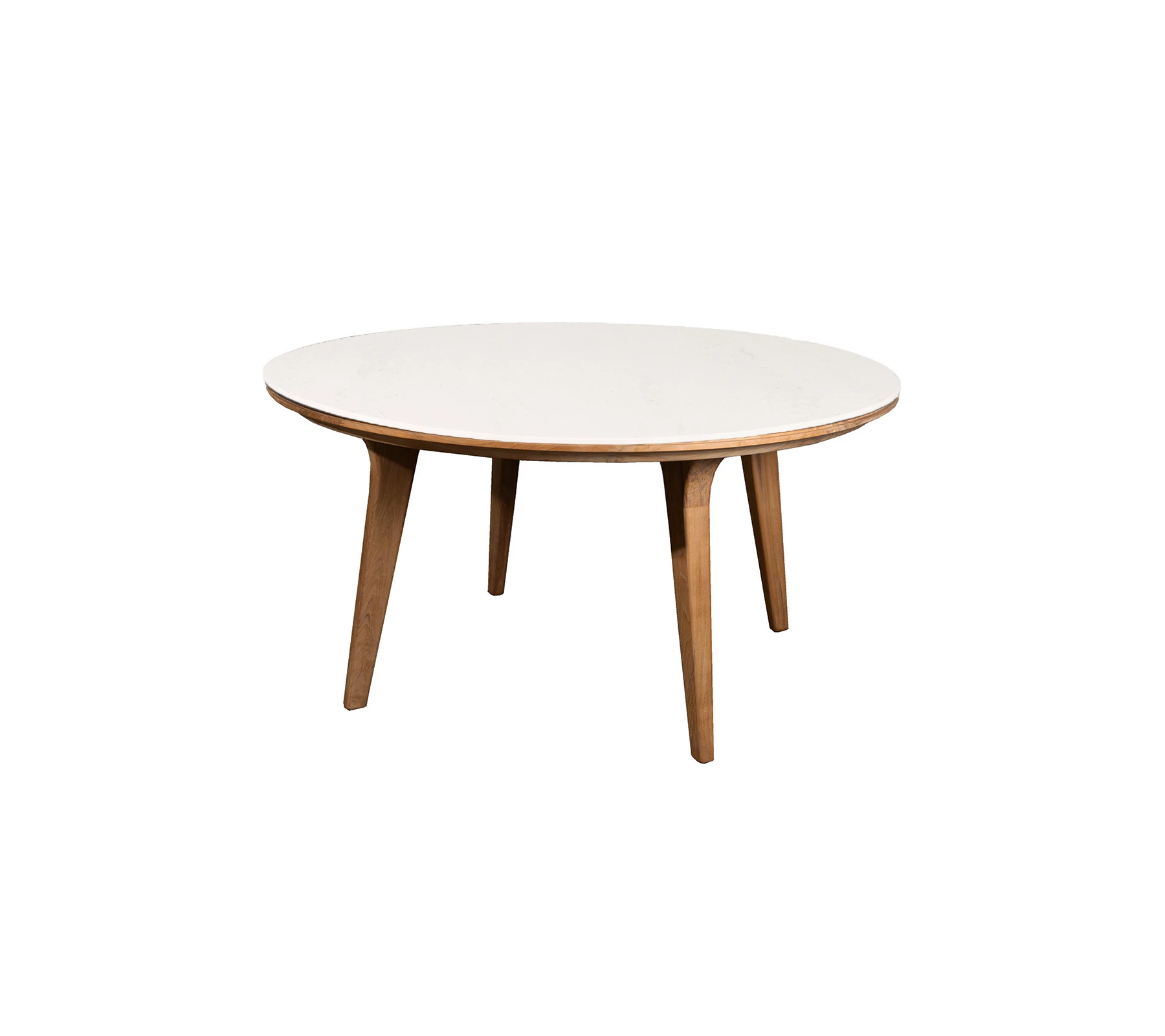 Cane-line ASPECT -ruokapöytä Ø144 cm, beige (travertine look)/tiikki