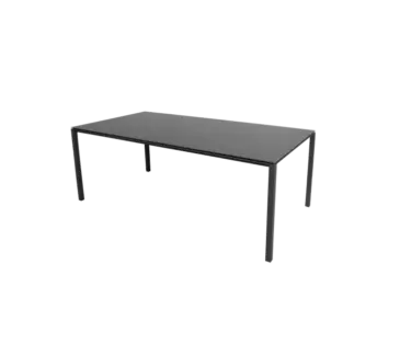 Cane-line PURE-pöytä 200x100cm, tummanharmaa (lava grey) alumiini/musta (nero) keraaminen kansi