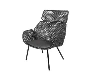 Cane-line VIBE -highback chair with cushion, black