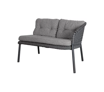 Cane-line OCEAN -2-seater sofa module with cushions, left, dark grey