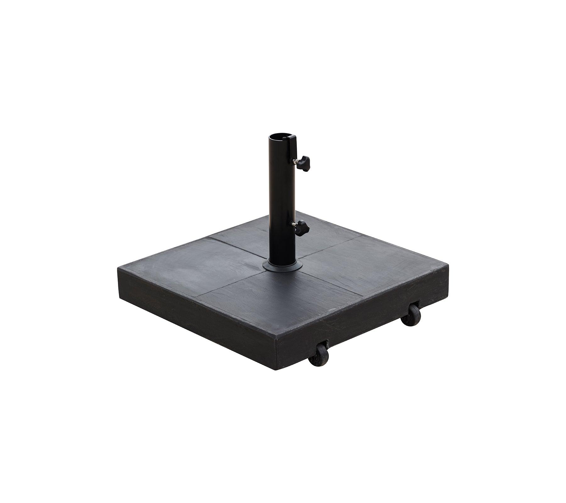 Cane-line parasol base with wheels, black