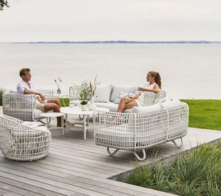 Cane-line NEST lounge chair, round, natural/light grey - Image 5