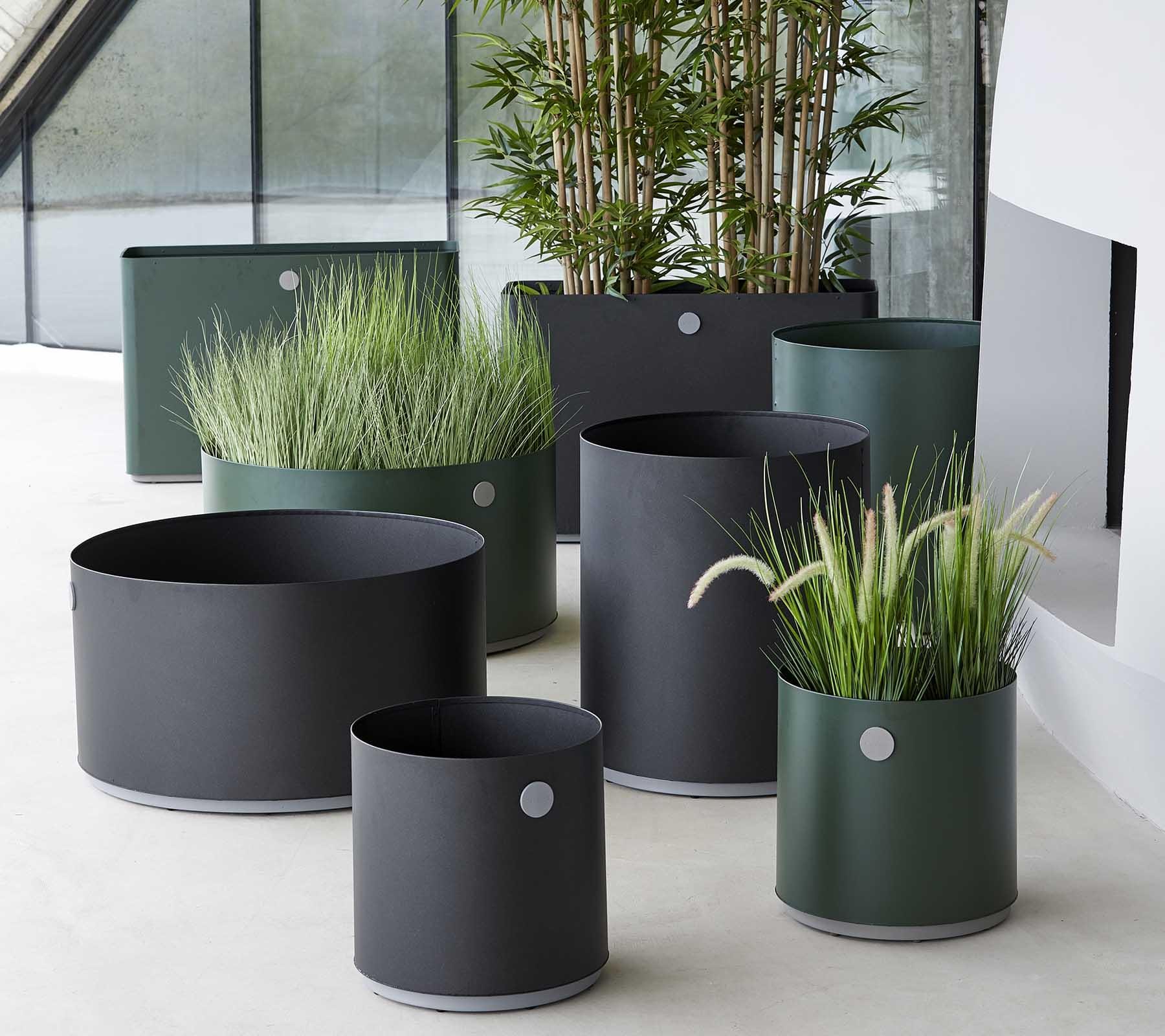 Cane-line GROW -ruukku 90x30 cm, tummanharmaa - Image 2