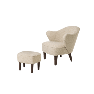 Audo Copenhagen INGEBORG nojatuoli ja rahi, beige/savutammi