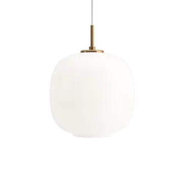 Louis Poulsen VL45-riippuvalaisin Ø25cm, opaalilasi/messinki