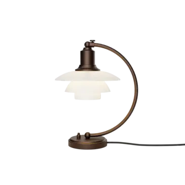 Louis Poulsen PH 2/2 LUNA table lamp, aged brass