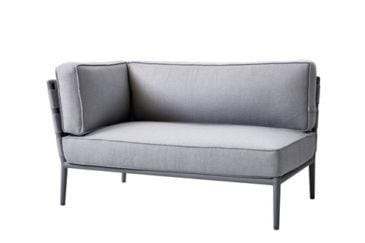 Cane-line CONIC 2-seater right, vaaleanharmaa