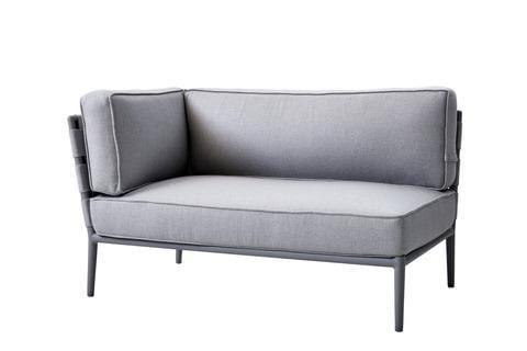 Cane-line CONIC 2-seater right, vaaleanharmaa