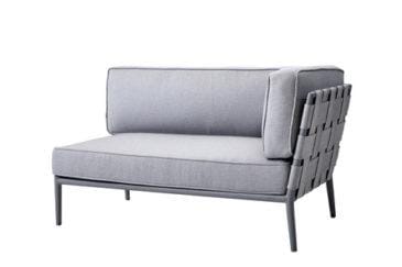 Cane-line CONIC 2-seater left, vaaleanharmaa