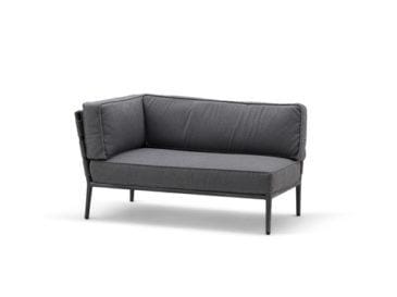 Cane-line CONIC 2-seater right, tummanharmaa