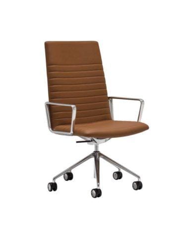 Andreu World FLEX EXECUTIVE -työtuoli, medium selkänoja, ruskea/pähkinä/alumiini SO1860