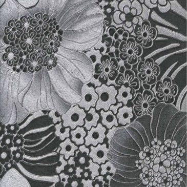 Missoni Home Anemones metallic - tapetti, musta/hopea