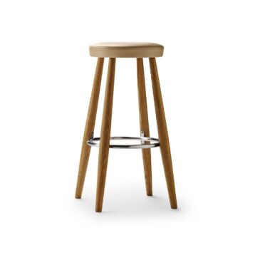 Carl Hansen CH56 bar stool, oiled oak / leather