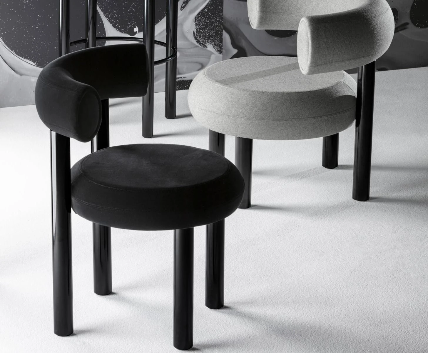 Tom Dixon FAT dining chair, black velvet - Image 3