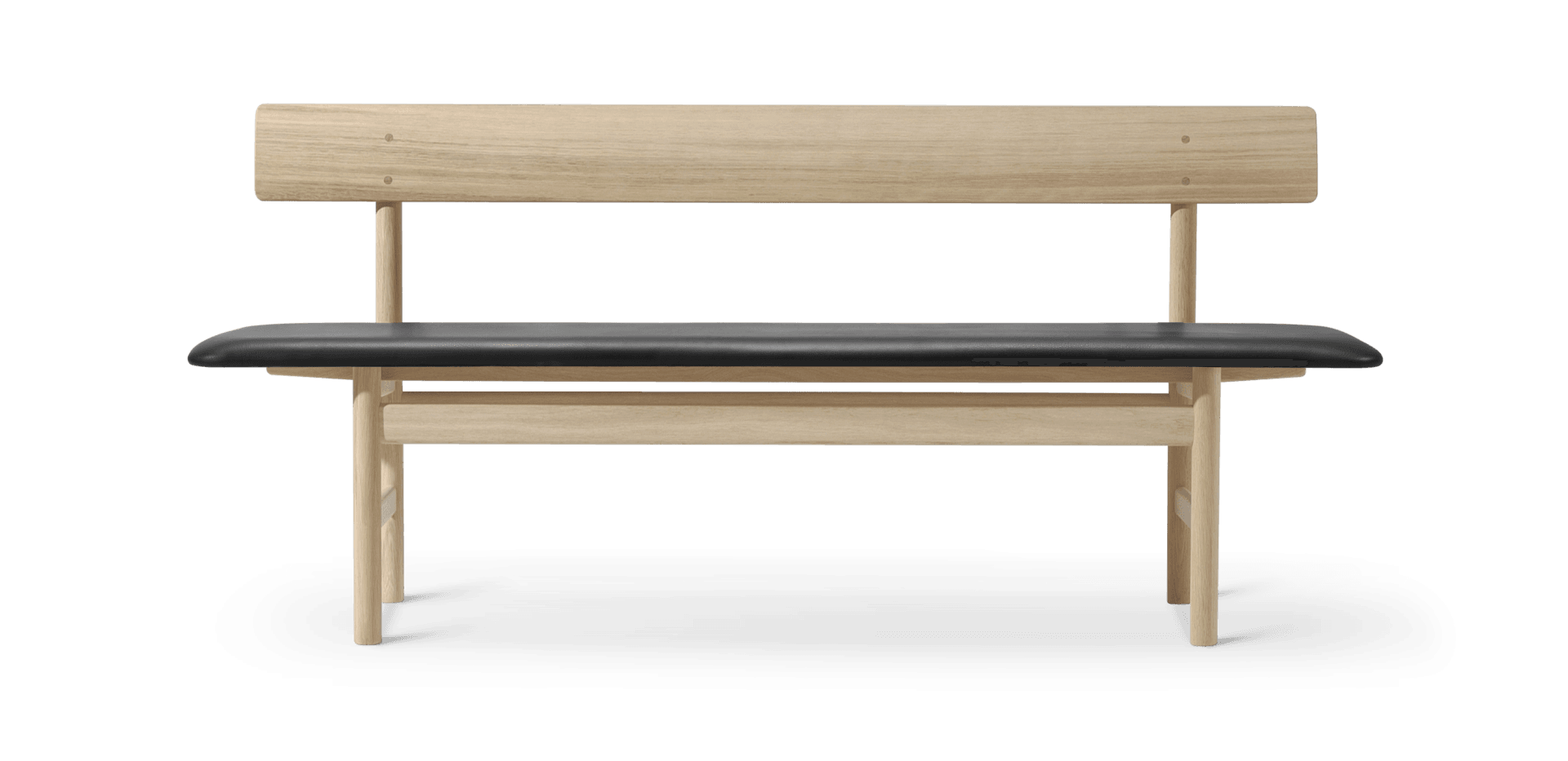 Fredericia BM Bench, oak soaped, black leather