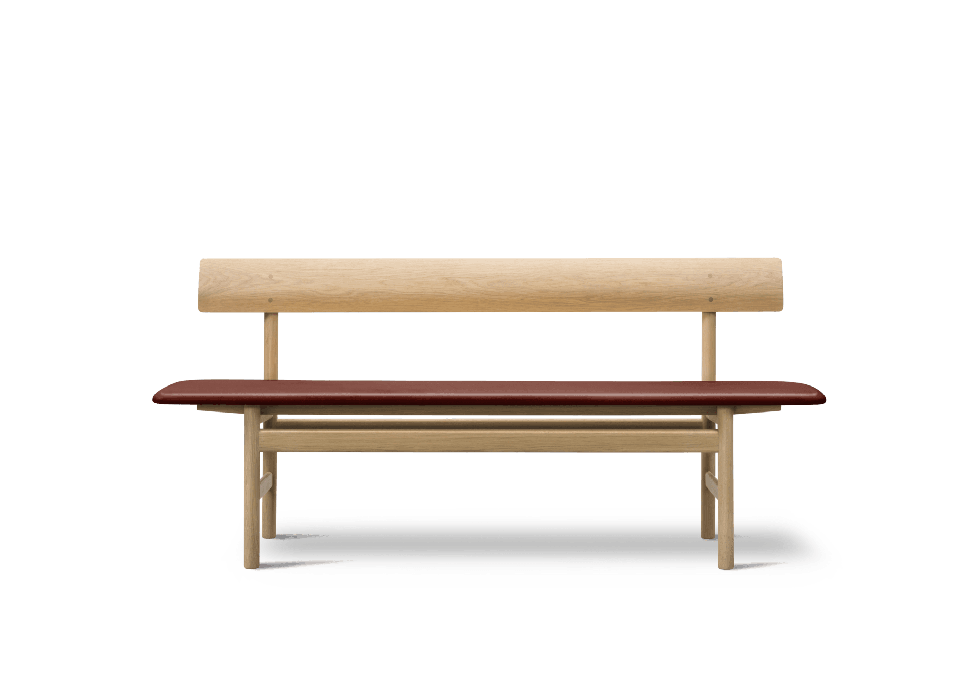 Fredericia BM Bench, oak soaped, burnt sienna leather