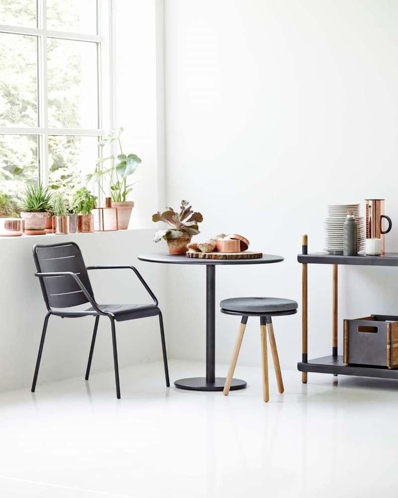 Cane-line GO -café pöytä, Ø80 cm, tummanharmaa alumiini - Image 3