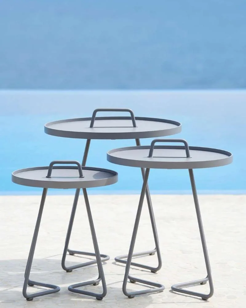 Cane-line ON-THE-MOVE side table, small, grey - Image 2