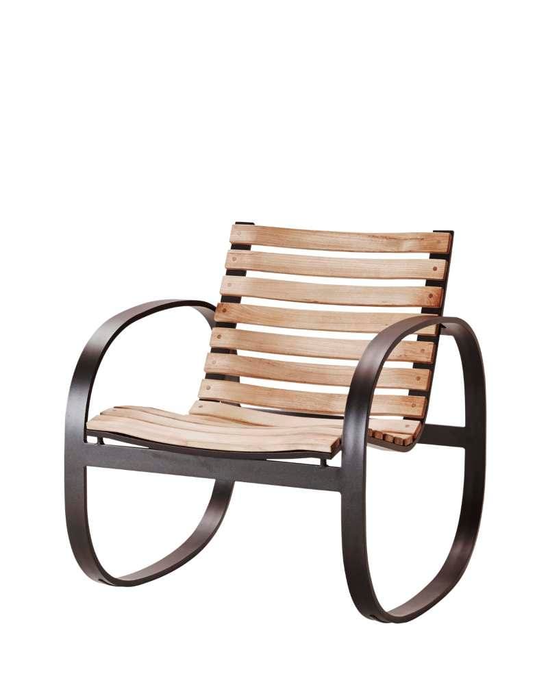 Cane-line PARC rocking chair, dark grey / teak