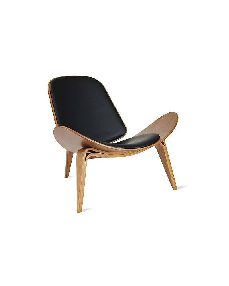 Carl Hansen CH07 chair, lacquered oak/black leather