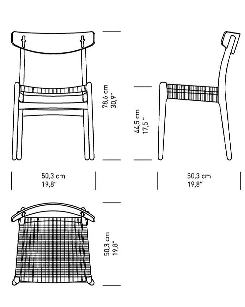 Carl Hansen CH23 chair, soaped oak / black paper cord - Image 6