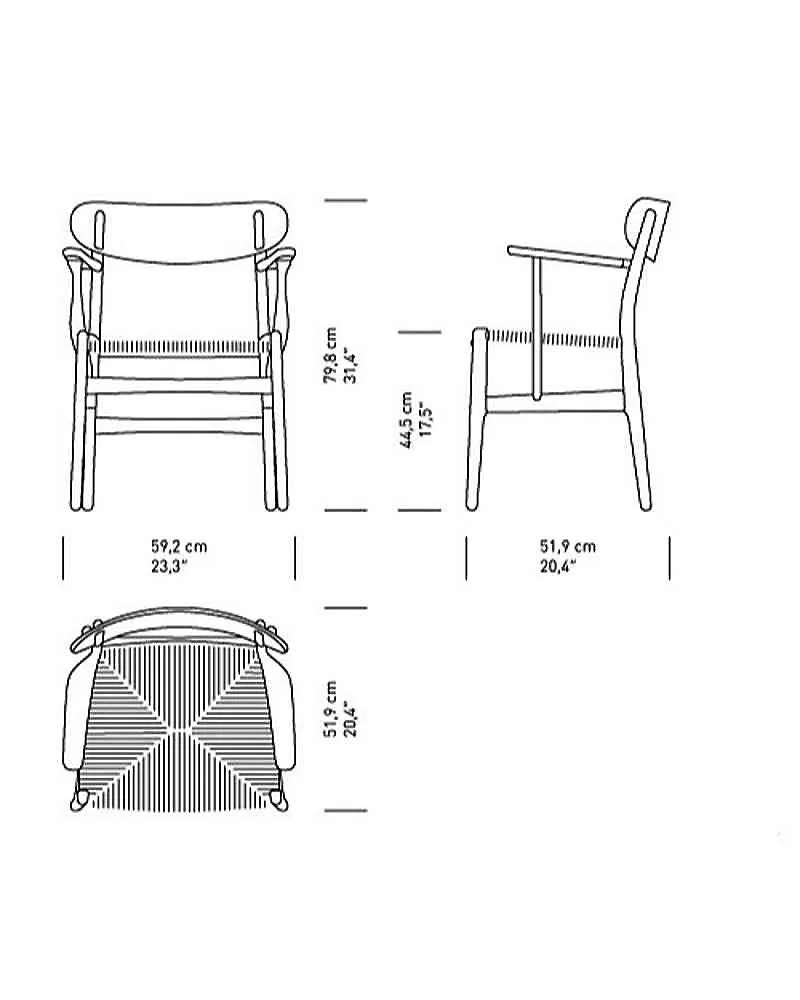 Carl Hansen CH26 chair, oiled oak / natural paper cord - Image 8