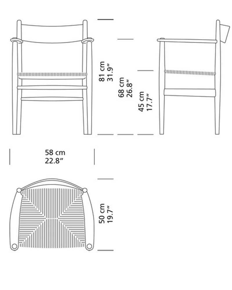 Carl Hansen CH37 chair, oiled oak - Image 4