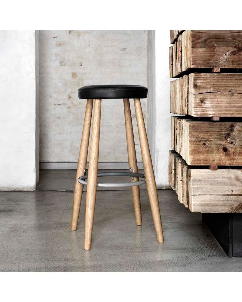 Carl Hansen CH56 -baarituoli, öljytty tammi/nahkaverhoilu - Image 4