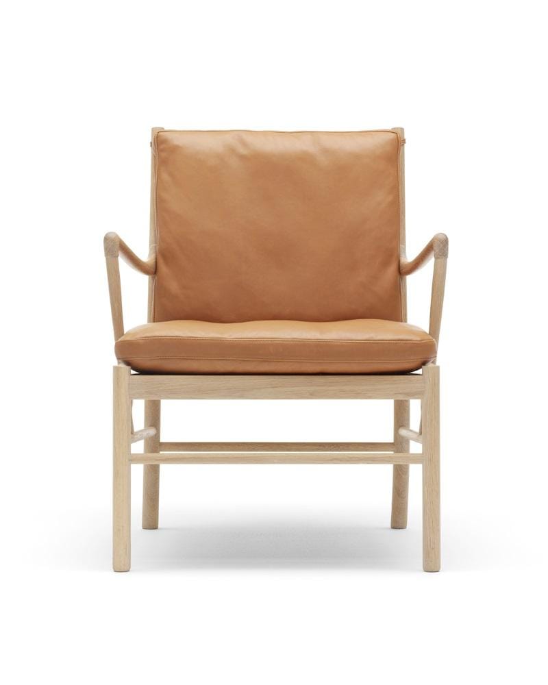 Carl Hansen OW149 armchair, soaped oak/brown leather