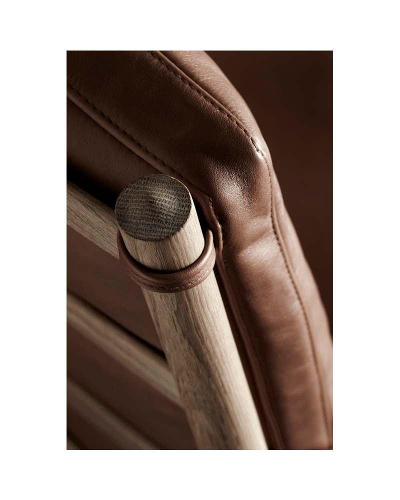 Carl Hansen OW149 armchair, oiled oak / brown leather - Image 4