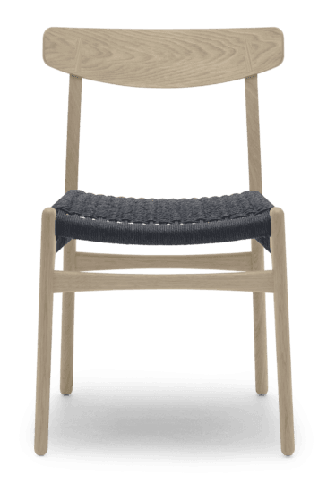 Carl Hansen CH23 -tuoli, valkoöljytty tammi/musta paperinaru
