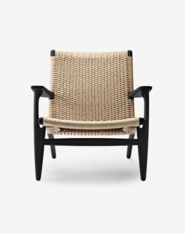 Carl Hansen CH25 -tuoli, musta tammi/luonnonvärinen paperinaru