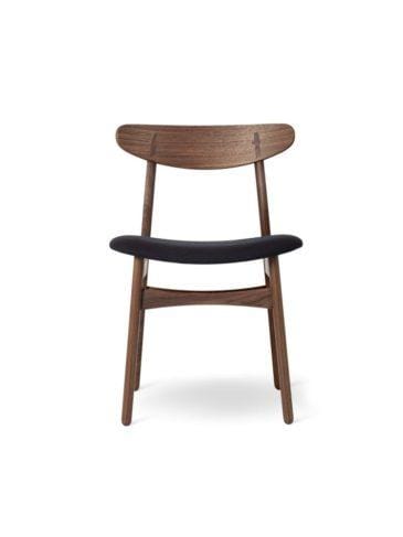 Carl Hansen CH30P chair, oiled walnut / fabric upholstery