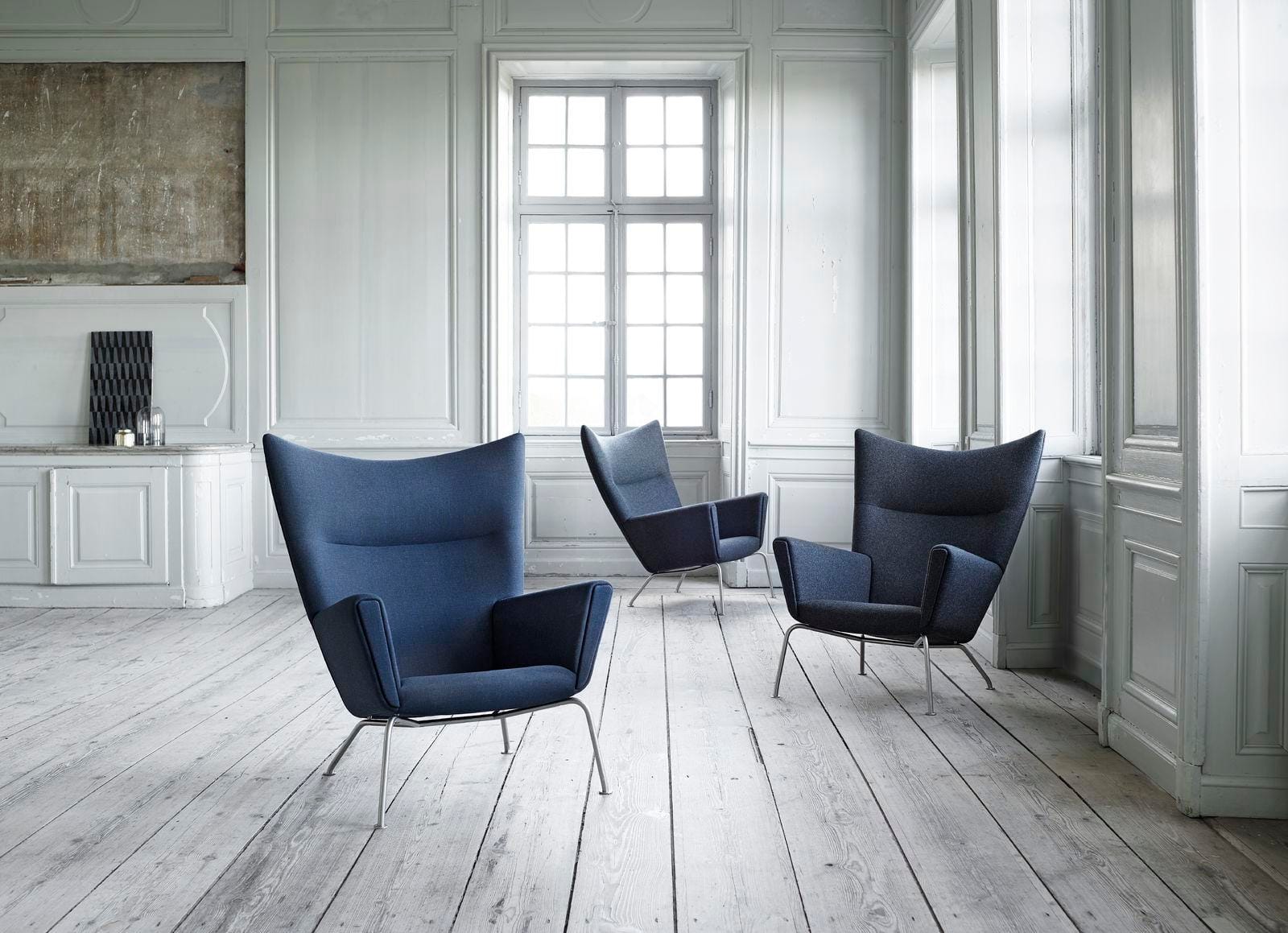 Carl Hansen CH445 WING -nojatuoli, musta nahka - Image 6
