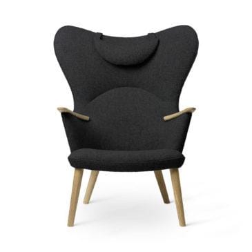 Carl Hansen CH78 MAMA BEAR armchair, dark grey / oiled oak