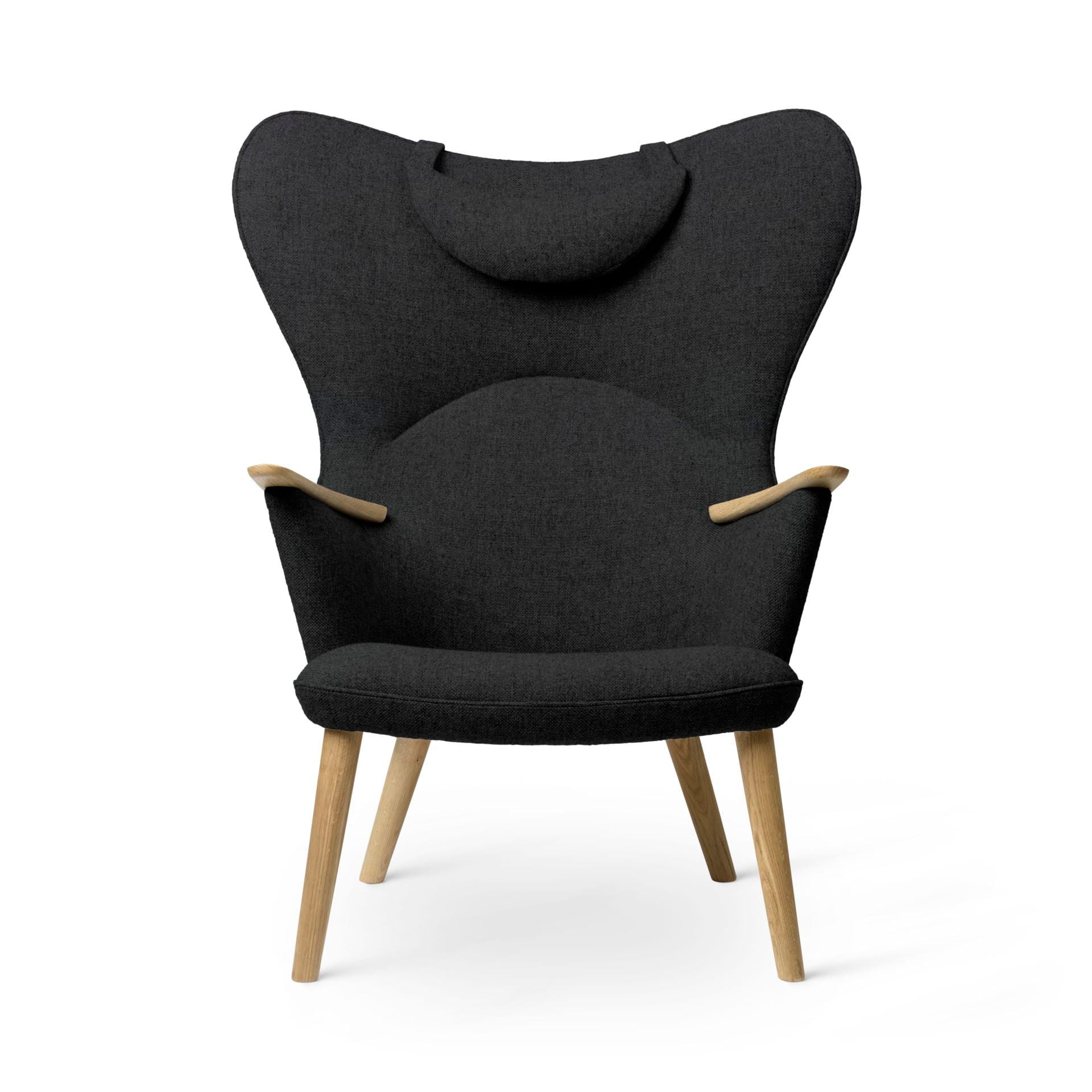 Carl Hansen CH78 MAMA BEAR armchair, dark grey / oiled oak