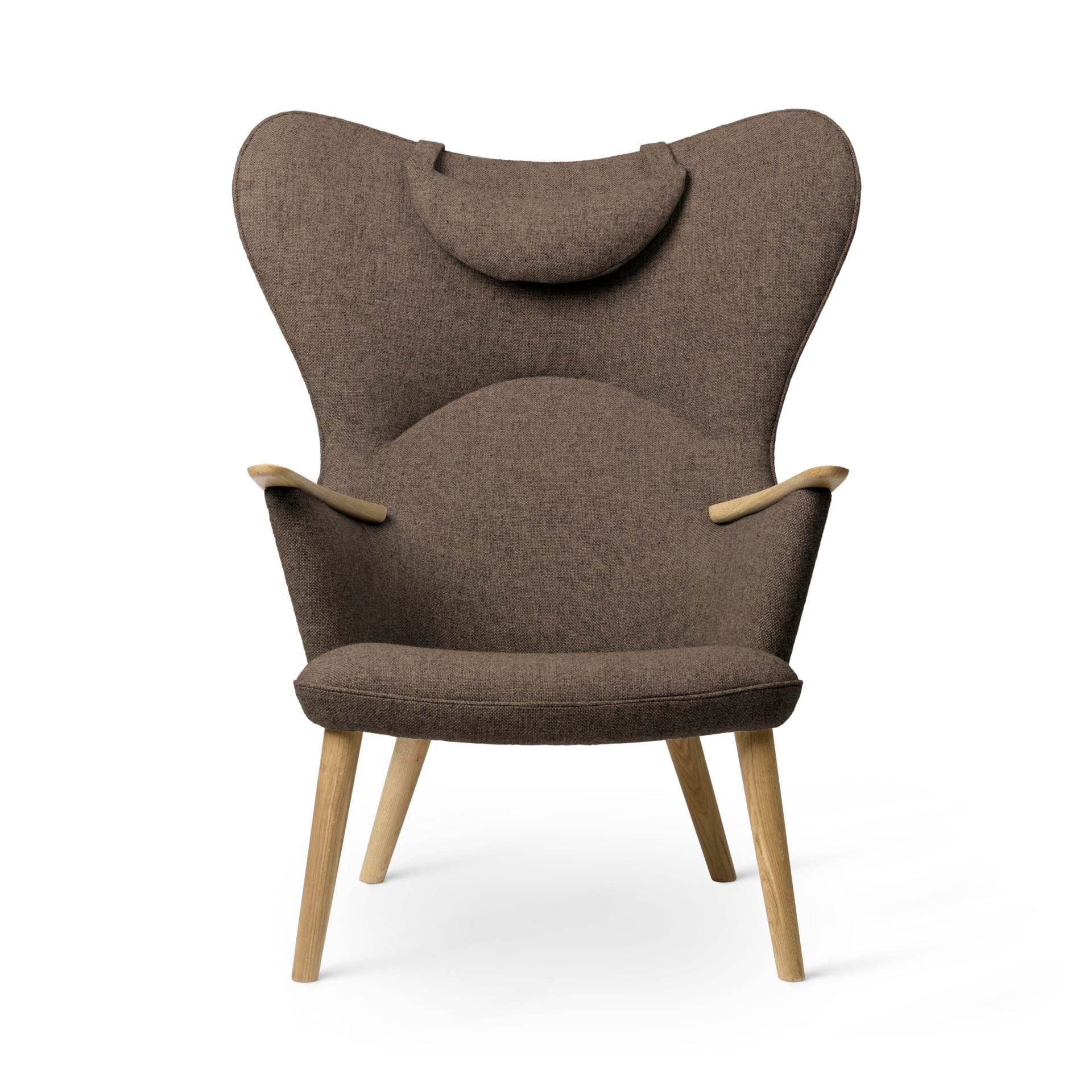Carl Hansen CH78 MAMA BEAR armchair, brown / oiled oak