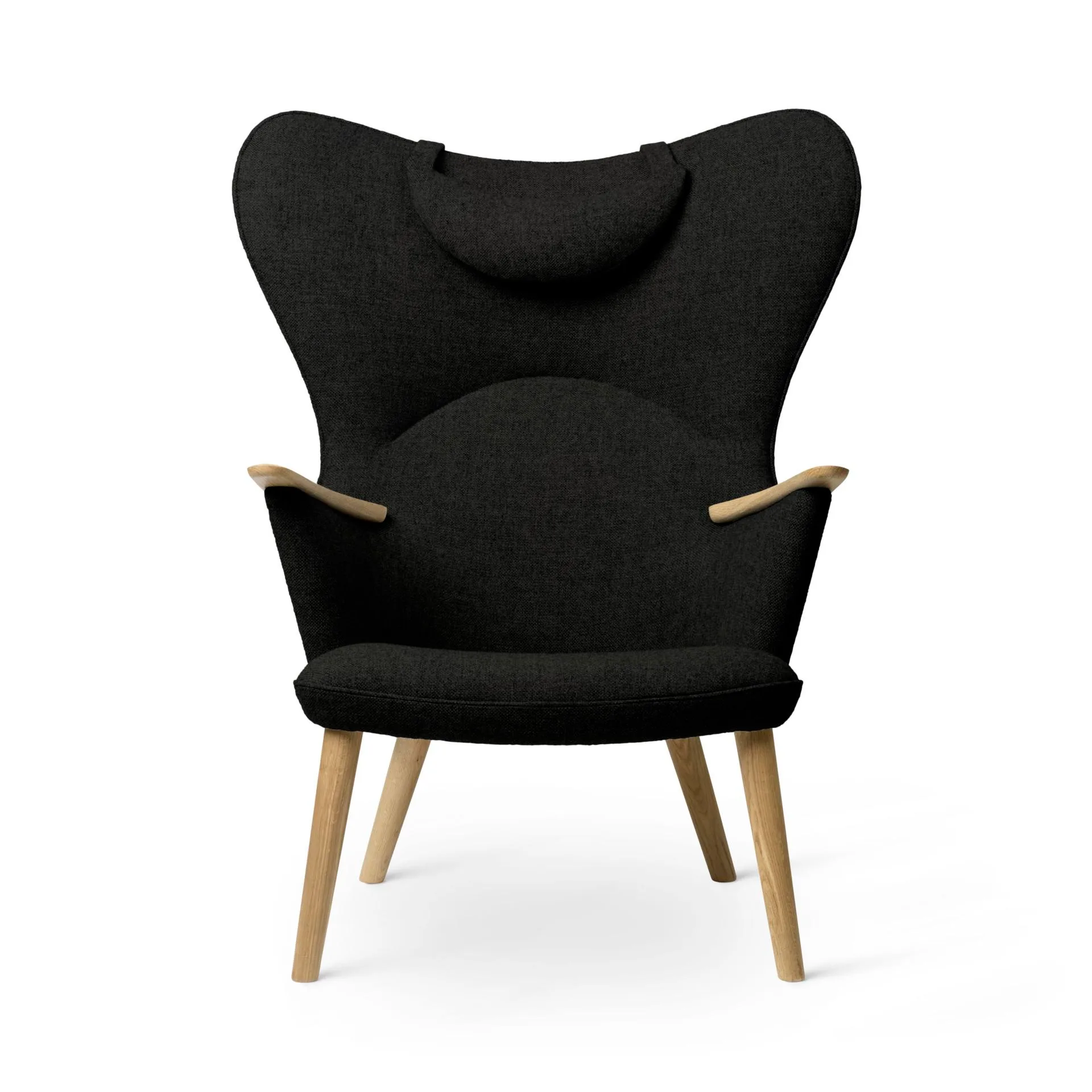 Carl Hansen CH78 MAMA BEAR armchair, dark green / oiled oak