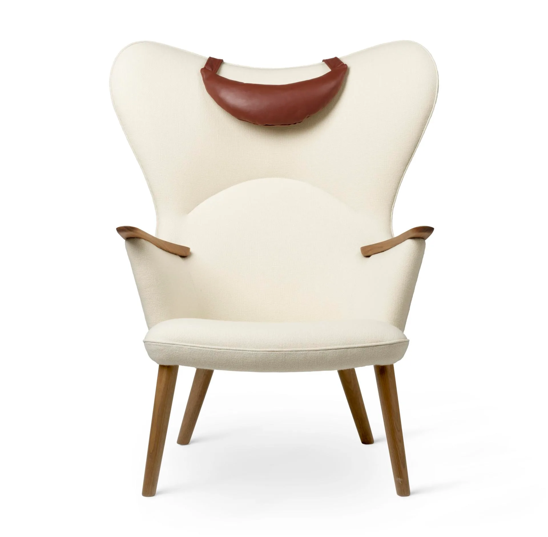 Carl Hansen CH78 MAMA BEAR armchair, white / oiled walnut