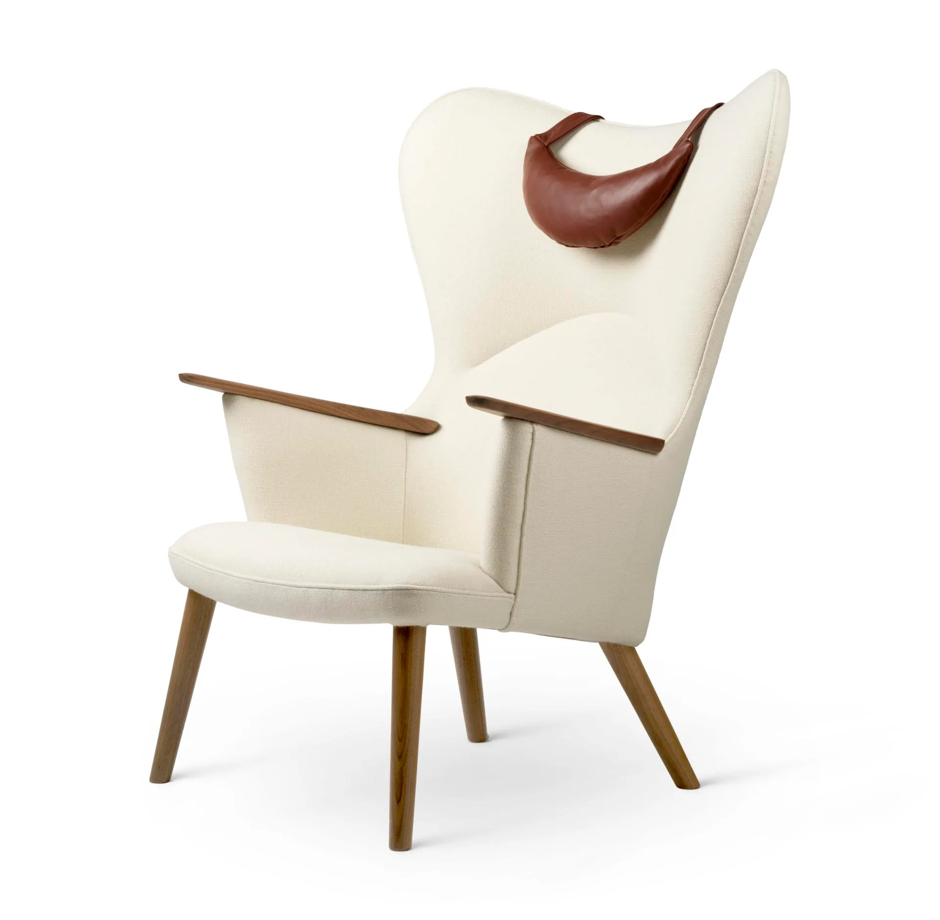 Carl Hansen CH78 MAMA BEAR armchair, white / oiled walnut - Image 2